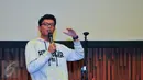 Finalis Stand up comedi Torabika Capucino Cool Expresion, Falah Akbar  ketika menghibur redaksi liputan6 di kantor SCTV, Jakarta, (3/6). Babak grand final sendiri akan diselenggarakan pada Sabtu (4/6) di Plaza Barat Senayan. (Liputan6.com/Yoppy renato)