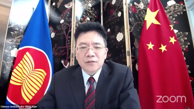 Duta Besar China untuk ASEAN, Deng Xijun dalam forum virtual FPCI pada Senin (2/11/2020).