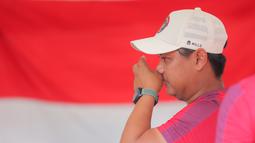 Prima Wisnu Wardhana dan Nurisa Dian Ashrifah berhasil unggul dari perwakilan Singapura dengan nilai 153-150 Indonesia di nomor Mixed Team Compound pada SEA Games Thailand 2025. (Bola.com/Bagaskara Lazuardi)