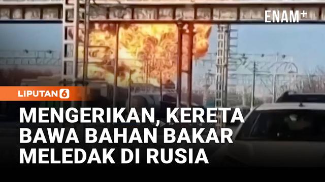 Sebuah kereta membawa bahan bakar meledak di Rusia pada 4 Februari 2026 lalu. Kementerian Situasi Darurat Rusia menyebut beberapa gerbong tergelincir dan akhirnya terbakar.