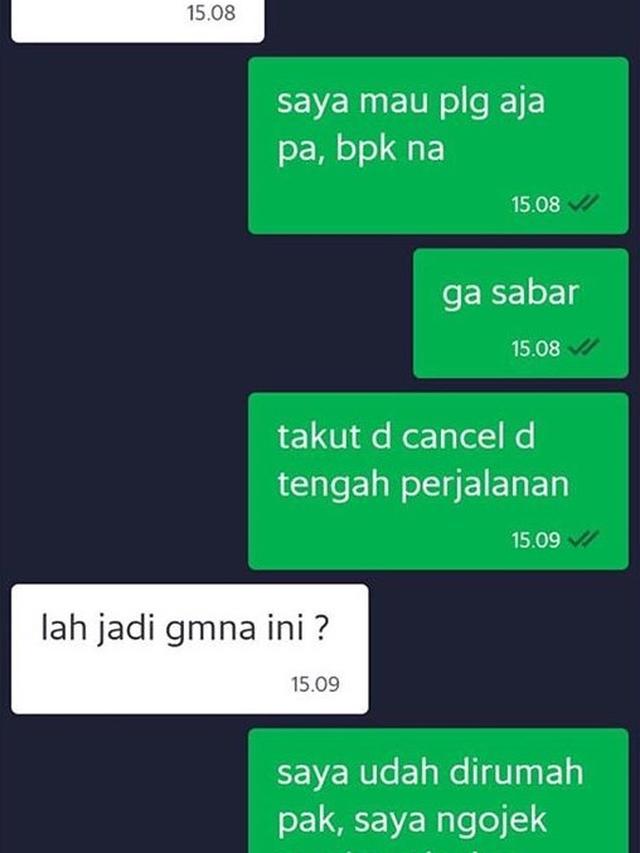 8 Chat Kocak Cara Driver Ojekol Batalkan Pesanan