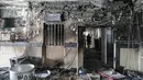 Kondisi kerusakan penjara Evin setelah kebakaran di Teheran, Iran, Minggu (16/10/2022).  Sejak kematian Amini, Iran dilanda demo besar-besaran di puluhan kota. Bahkan demo berakhir ricuh hingga memakan korban jiwa. (Iranian Mizan News Agency via AFP)