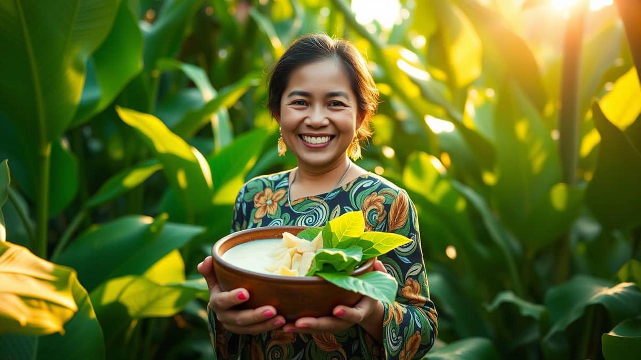 resep daun singkong santan