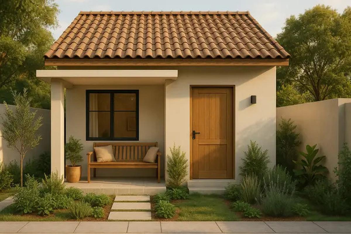 8 Inspirasi Desain Rumah Sederhana 6x8 Meter dengan Teras dan Taman Mini, Referensi Hunian Asri 2025