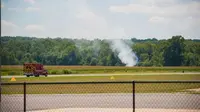 Lokasi kecelakaan pesawat di bandara Virginia. (Jennifer Catron)