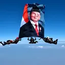 Foto Prabowo Berkibar di Langit Saat HUT Polri