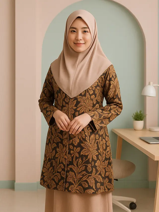 Model Tunik Batik Simpel tapi Mewah (created by AI)