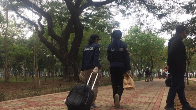 Olah TKP ledakan di Monas, Selasa (3/12/2019). (Liputan6.com/Ady Anugrahadi)