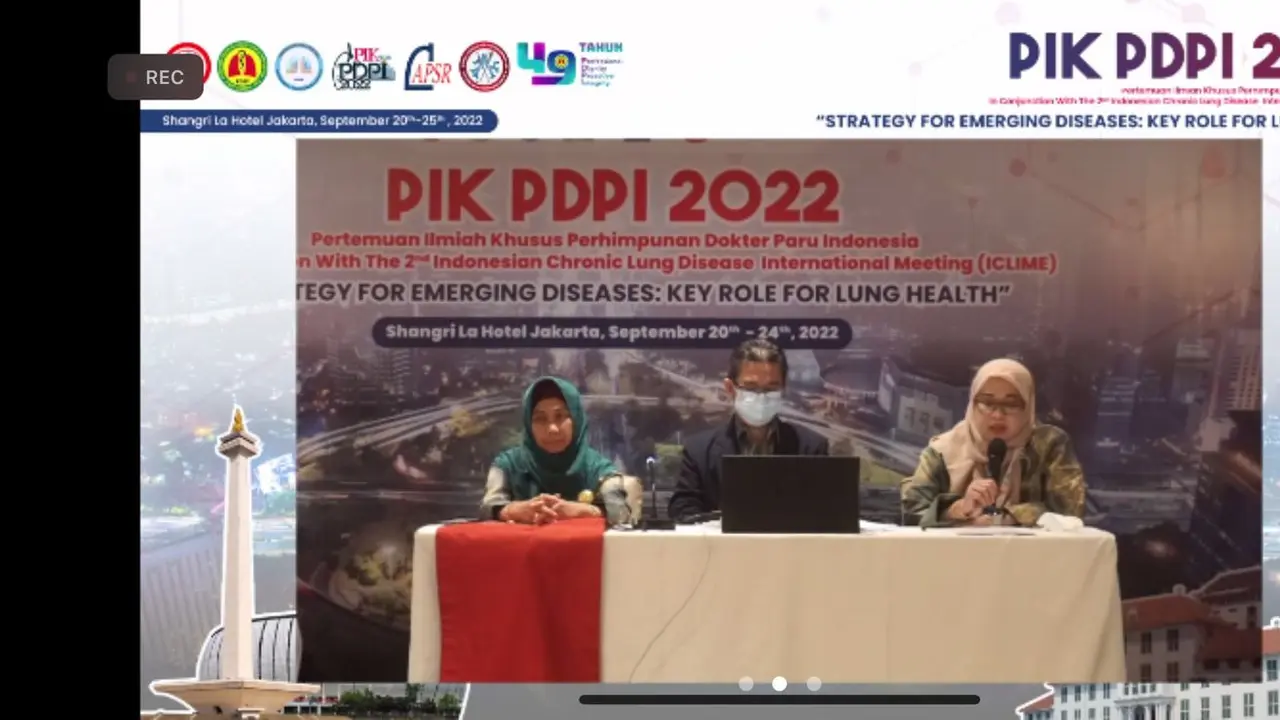 Konferensi pers “Pertemuan Ilmiah Khusus PDPI 2022 in Conjunction withrila The 2nd Indonesian Chronic Lung Disease International Meeting (ICLIME), Sabtu (24/9/2022).