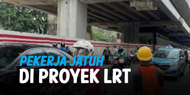 VIDEO: Pekerja Proyek LRT Kuningan Jatuh dari Ketinggian 8 Meter