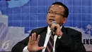 Ketua Komisi IV DPR Edhy Prabowo memberikan keterangan pers terkait kebakaran hutan di Kompleks Parlemen, Jakarta, Rabu (7/10/2015). Komisi IV DPR mendesak Presiden untuk segera menuntaskan permasalahan kabut asap. (Liputan6.com/Johan Tallo)