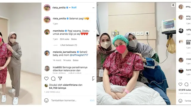 Persiapan Nagita Slavina jelang persalinan. (instagram @amy_r_qanita dan @rieta_amilia)