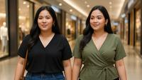 Atasan Wanita Trendy untuk Tubuh Curvy (Foto: ChatGPT)
