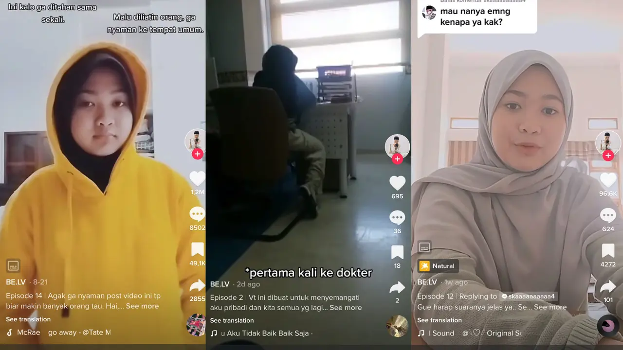 Belva Faristha, wanita berusia 16 tahun yang bagikan perjalanannya hadapi sindrom Tourette (Sumber: TikTok @be.lv)