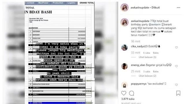 6 Potret Keseruan Ulang Tahun Awkarin ke-22 yang Habiskan Biaya Rp 870 Juta
