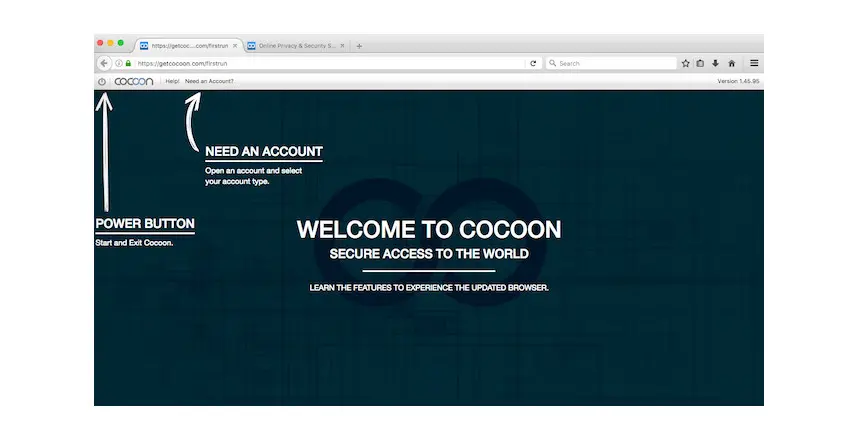Cocoon web browser (Sumber: Make Use Of)