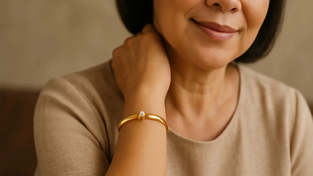 Model Gelang Emas Klasik untuk Ibu-Ibu 50 Tahun/via AI