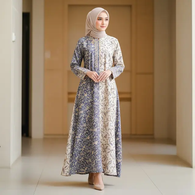 Model Batik Wanita Lebaran Terbaru dengan Potongan Simple