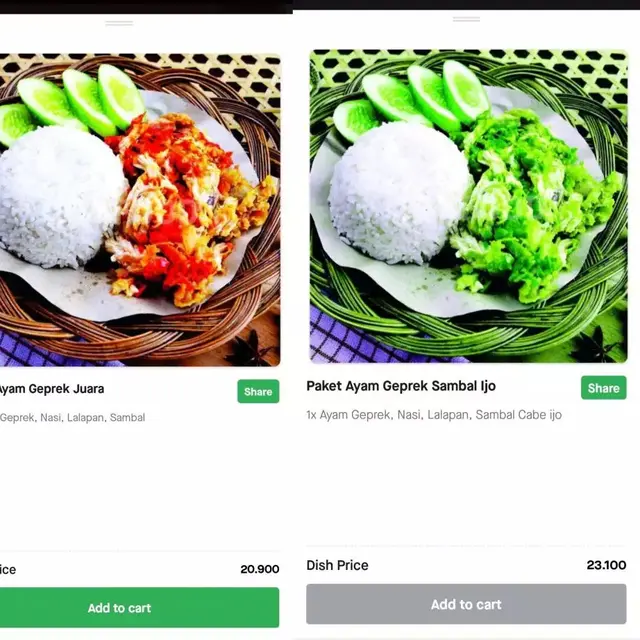 6 Gambar Nyeleneh di Daftar Menu Aplikasi Ojek Online Ini Bikin Salah Fokus