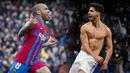 Barcelona dan Real Madrid berhasil memetik poin tiga di laga lanjutan Liga Spanyol. Blaugrana sukses membungkam juara bertahan Atletico Madrid dengan skor 4-2 sementara Los Blancos semakin kokoh di posisi puncak lewat gol tunggal yang dicetak oleh Marco Asensio. (Foto Kolase: AFP dan AP/)
