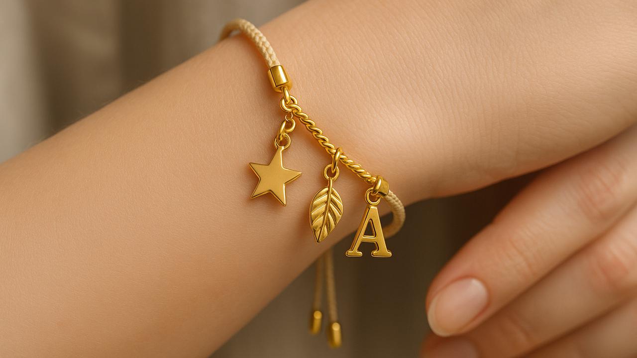 Ilustrasi Gelang Emas dengan Liontin