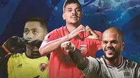 Liga 1 - David Da Silva, Matheus Pato, Reza Arya (Bola.com/Decika Fatmawaty)