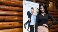 Dinda Kirana berperan sebagai Alyssa dalam sinetron drama yang berjudul "Detak Cinta"  menghadiri acara jumpa pers di Kawasan Pajajaran, Bogor, Jawa Barat, Jum'at (14/3). Foto/Lipitan6.com : Andrian Martinus Tunay