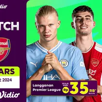 Siaran langsung Manchester City Vs Arsenal di Vidio. (Sumber: dok. vidio.com)