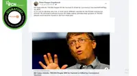Klaim perkataan Bill Gates yang menyebut 700 ribu orang bakal meninggal karena vaksin covid-19. (Facebook