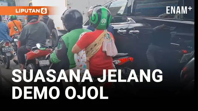 VIDEO: Jelang Unjuk Rasa, Pengemudi Ojol Masih Layani Penumpang