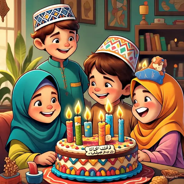 Ilustrasi ultah (Created by AI)