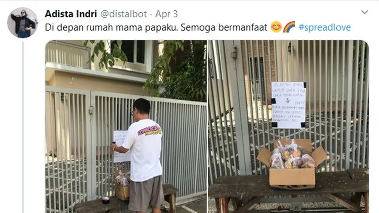 viral, keluarga sediakan makanan gratis di depan rumah