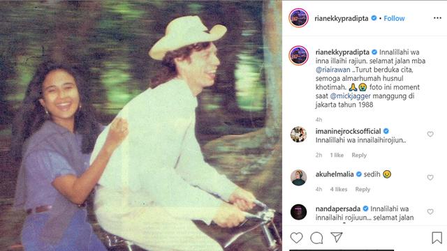 Ria Irawan dan Mick Jagger (Instagram/ rianekkypradipta)