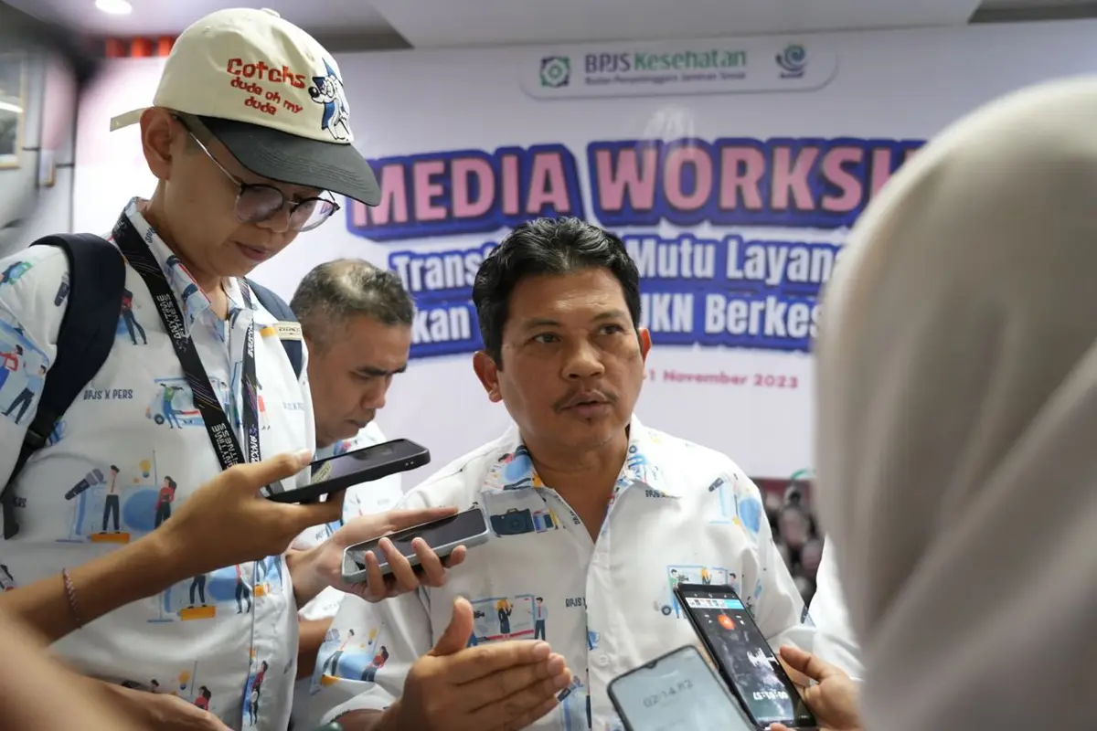 Direktur Utama BPJS Kesehatan, Ghufron Mukti dalam Media Workshop 'Transformasi Mutu Layanan JKN, Wujudkan Layanan JKN Berkesinambungan' di RS Pelita Insani, Martapura, Kalimantan Selatan pada Rabu, 1 November 2023 (Dokumen Istimewa)