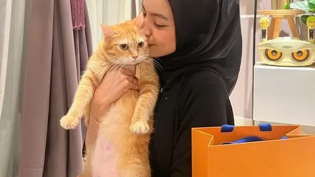 Natasha dan kucingnya yang bernama Little