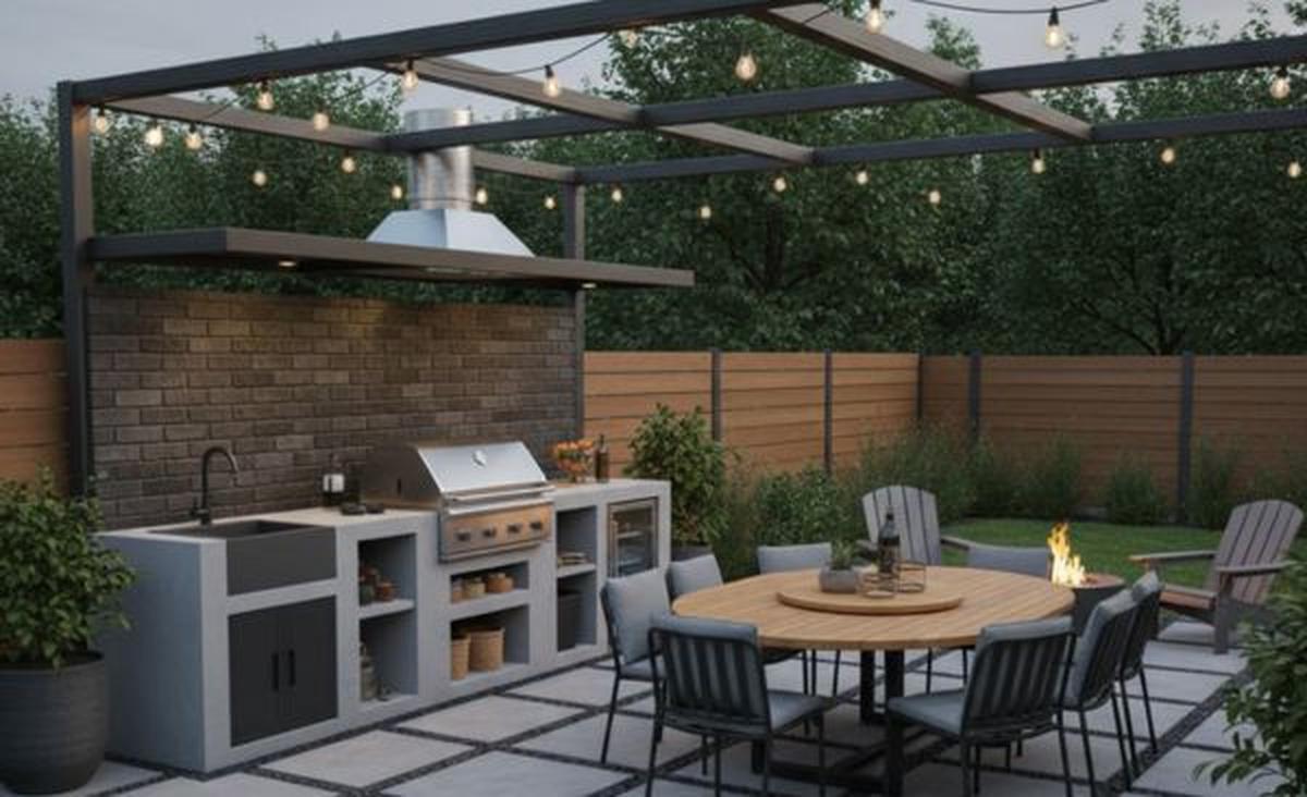 Model Halaman Belakang Rumah Kecil untuk Spot Barbeque dan Kumpul Seru/ Gemini AI