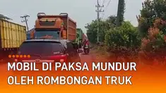 Aksi apes dialami oleh pengendara mobil ketika melawan arus jalan mengundang perhatian.