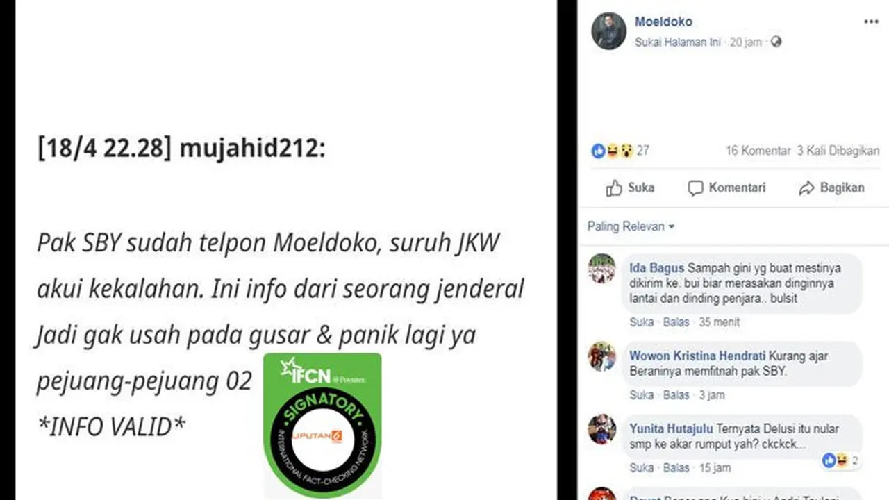 [Cek Fakta] Pesan Berantai Catut Nama SBY