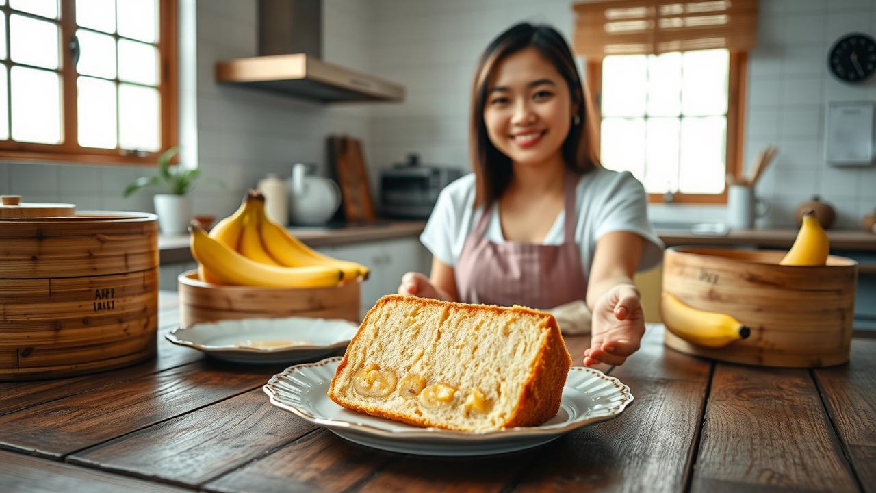 cara membuat bolu pisang kukus