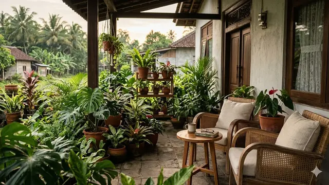 Mini Jungle Garden di Teras Rumah Kampung