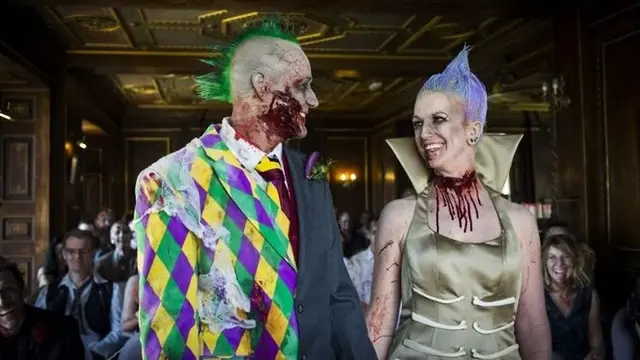 Pernikahan Unik Bertema Zombie (sumber: boredpanda)