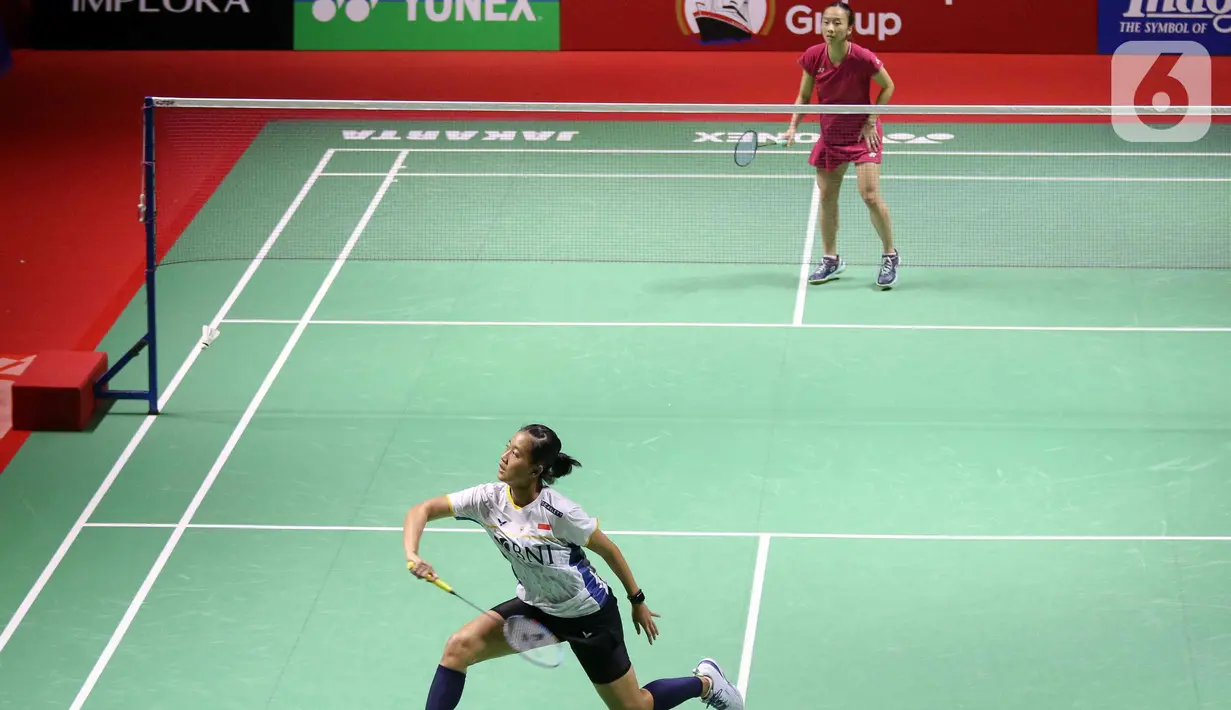 Pemain yang akrab disapa Putri KW itu menang melalui rubber game. (Liputan6.com/Herman Zakharia)