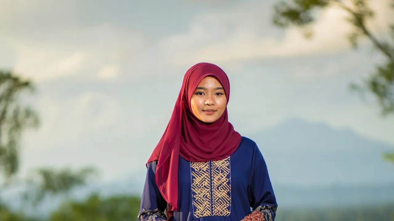 Gamis Syar'i Motif Etnik Trendy