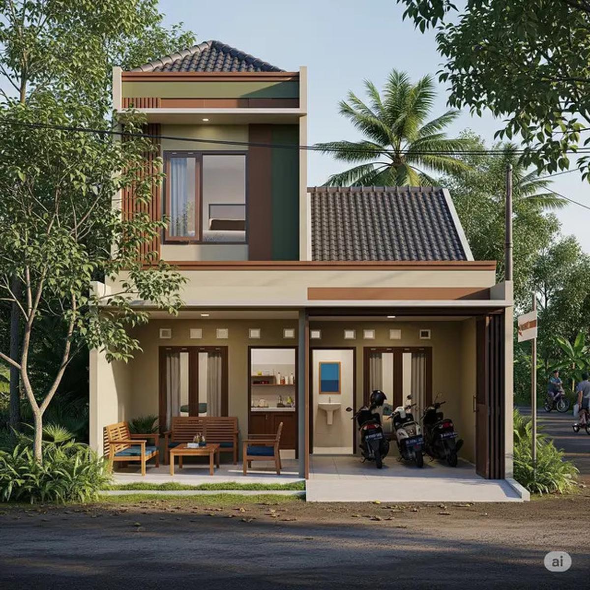 10 Inspirasi Desain Rumah Sederhana 2 Lantai di Desa, Nyaman, Asri, dan Hemat Biaya
