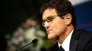 England's football manager Fabio Capello speaks during a press conference at the Radisson hotel in Bangkok on July 25, 2008. Capello will hold a clinic with Thai coaches and children during a three-day visit in Bangkok. AFP PHOTO/ NICOLAS ASFOURI