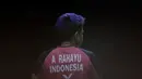 Pebulutangkis Indonesia, Apriyani Rahayu, saat melawan wakil Jepang, Ayako Sakuramoto/Yukiko Takahata pada Indonesia Open 2019 di Istora, Jakarta, Selasa (16/7). Pasangan Indonesia menang 21-15, 21-16. (Bola.com/M Iqbal Ichsan)