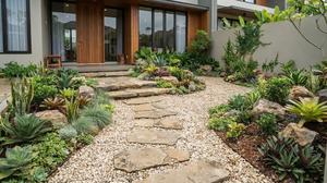 6 Desain Taman Kering Batu Alam untuk Hadirkan Taman Cantik dan Rapi di Rumah
