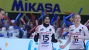 <p>Selebrasi dua pemain Jakarta Pertamina Enduro, Hany Budiarti (kiri) dan Polina Shemanova setelah mencetak angka saat menghadapi Jakarta Livin Mandiri pada laga seri ketiga putaran kedua PLN Mobile Proliga 2024 di GOR Ken Arok, Malang, Minggu (16/6/2024). Jakarta Pertamina Enduro menang 3-0 (25-19, 25-20, 25-18). (Dok. PBVSI)</p>
