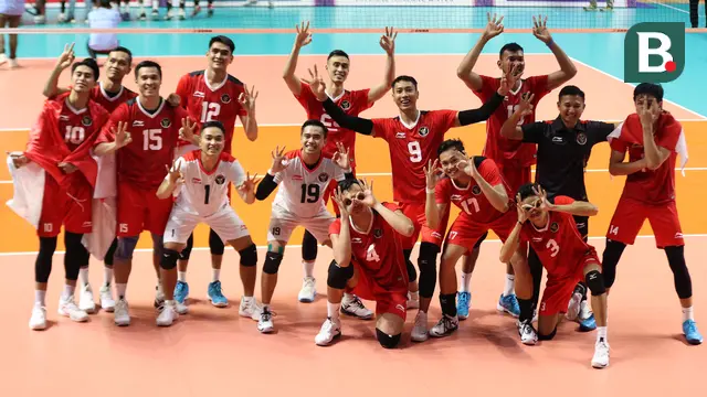 Foto: Kegembiraan Timnas Bola Voli Putra Indonesia saat Catatkan Hattrick Emas SEA Games di Kamboja