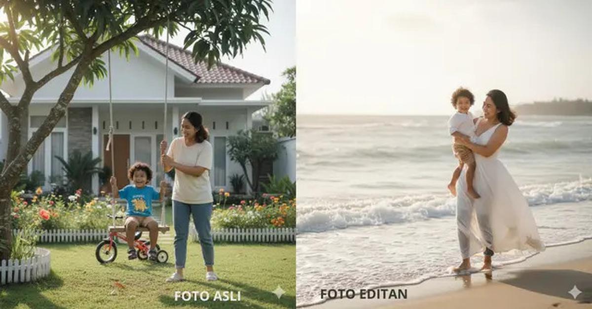 7 Prompt Gemini AI Viral Edit Foto Ibu dan Anak yang Masih Kecil ala Photoshoot